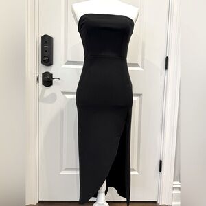 Abercrombie & Fitch Strapless Black Midi Dress with Slip - Size XS